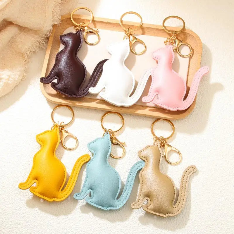 Cat-Shaped Keychain with Zinc Alloy Clasp
