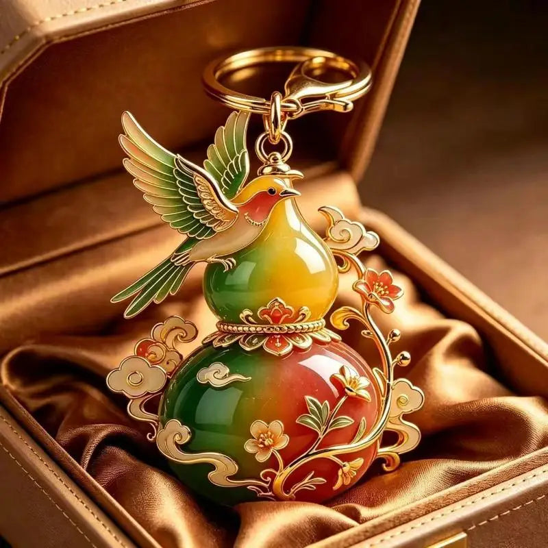 Enamel Blessing Keychain Luxury High End Metal Pendant Premium Bag Charm for Office Lady Bag Decoration