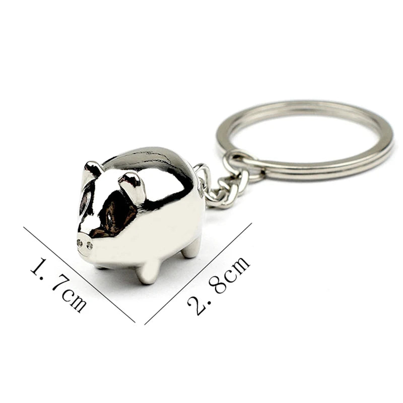 Cute Exquisite Small Pig Keychain Fashion Bag Charm Accessories Alloy Car Key Holder Pet Animal Pendant Bag Key Chain Gifts