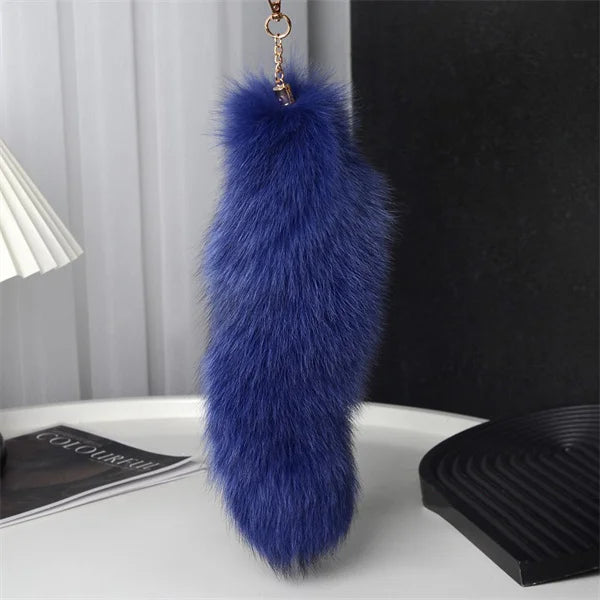 Fox Tail Keychain with Swivel Clasp