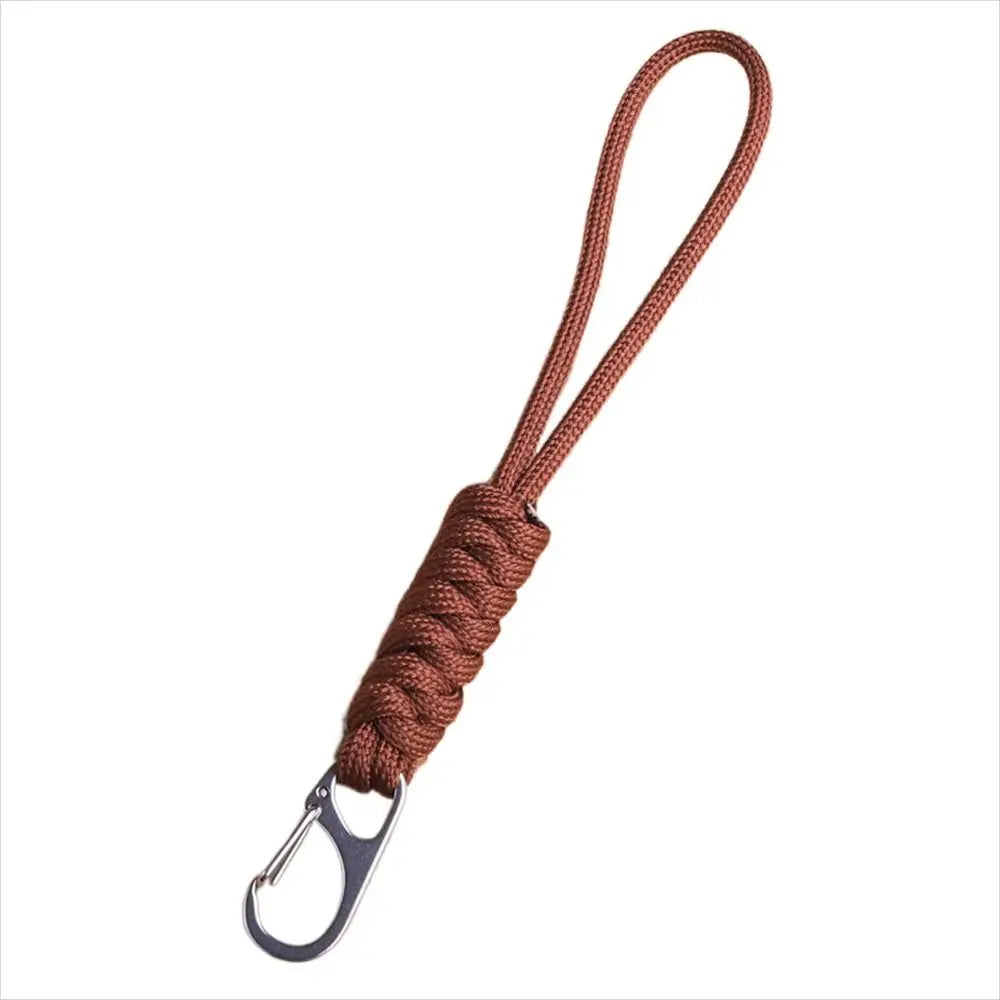 Snake Knot Paracord Keychain Outdoor Rope Handmade Braided Woven Keychain Metal Backpack Buckle Umbrella Rope Keyring