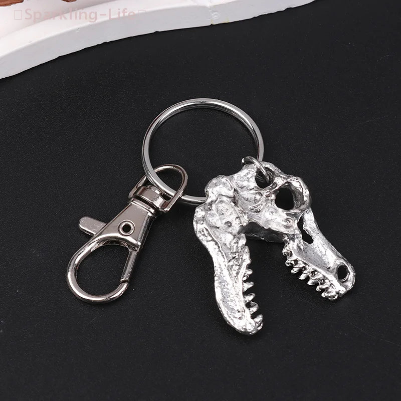 Tyrannosaurus Rex Skull Metal Keychain