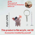 Pig-Shaped Acrylic Keychain with 5 cm Flat Charm