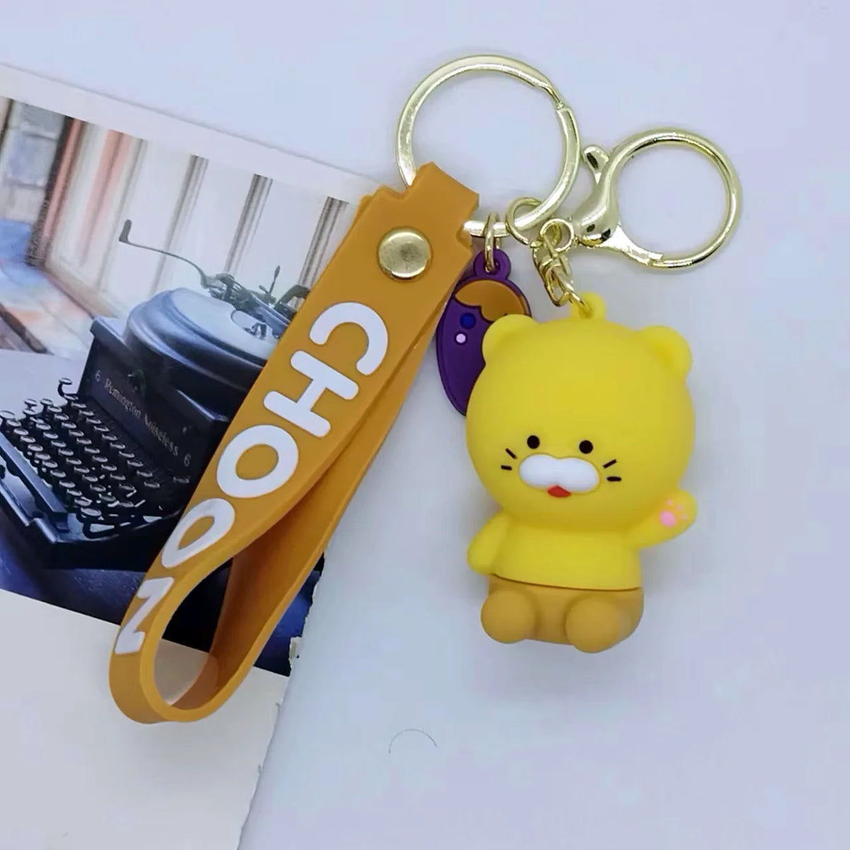 Silicone Character Keychain with Wristlet Strap