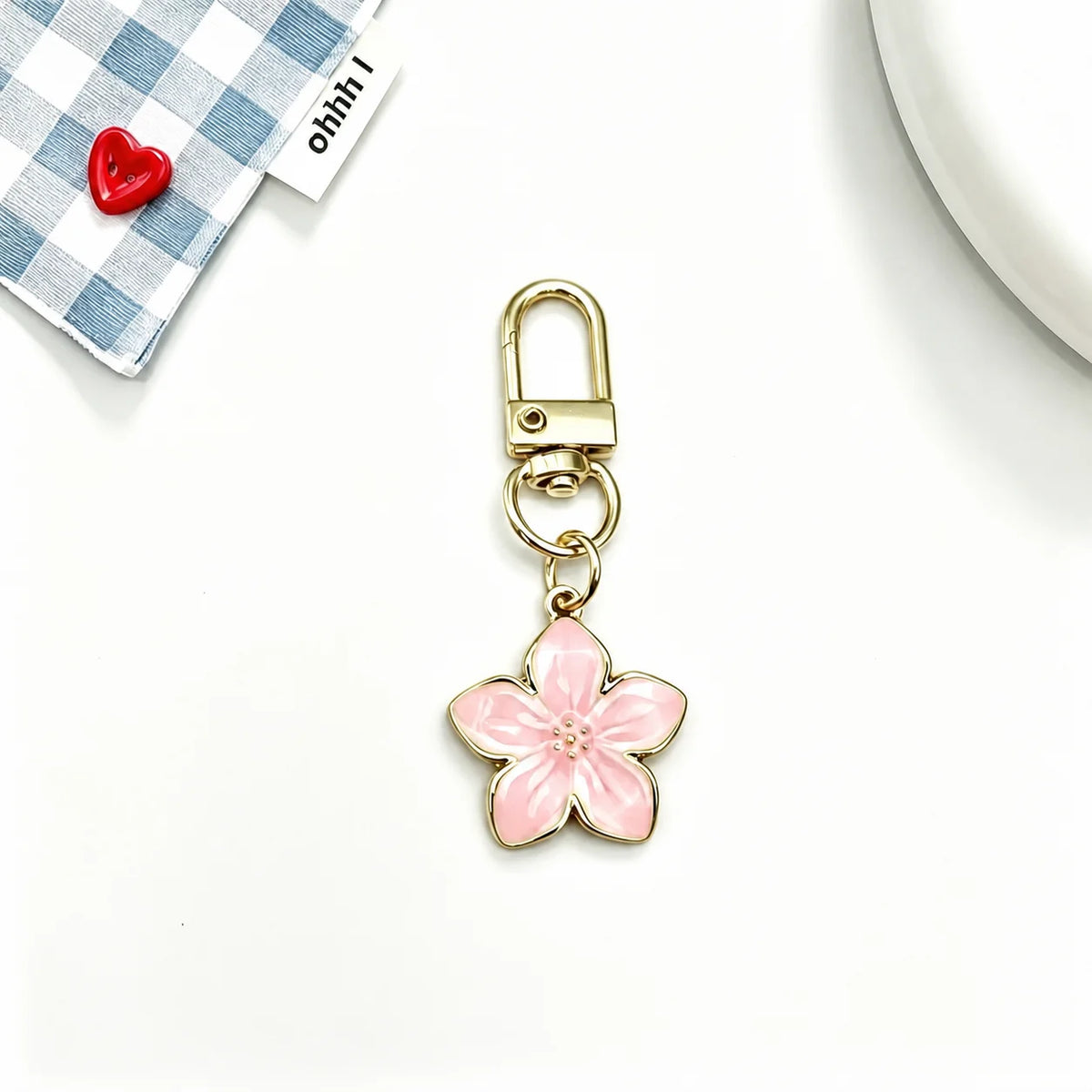 Floral Enamel Keychain and Bag Charm
