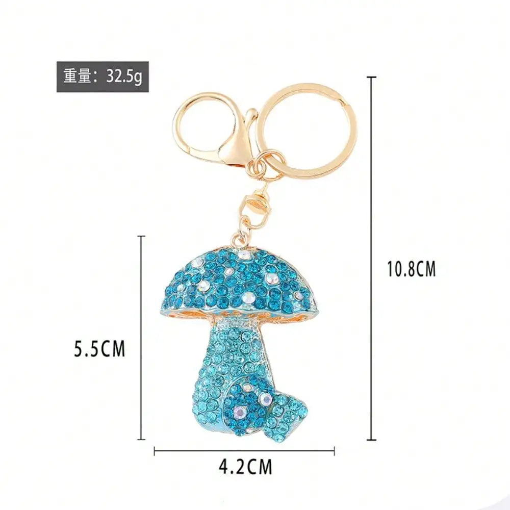 Shiitake Mushroom Metal Keychain with O-Buckle
