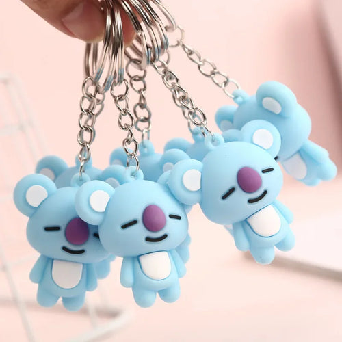 3D Cartoon Koala Keychain with Split Ring