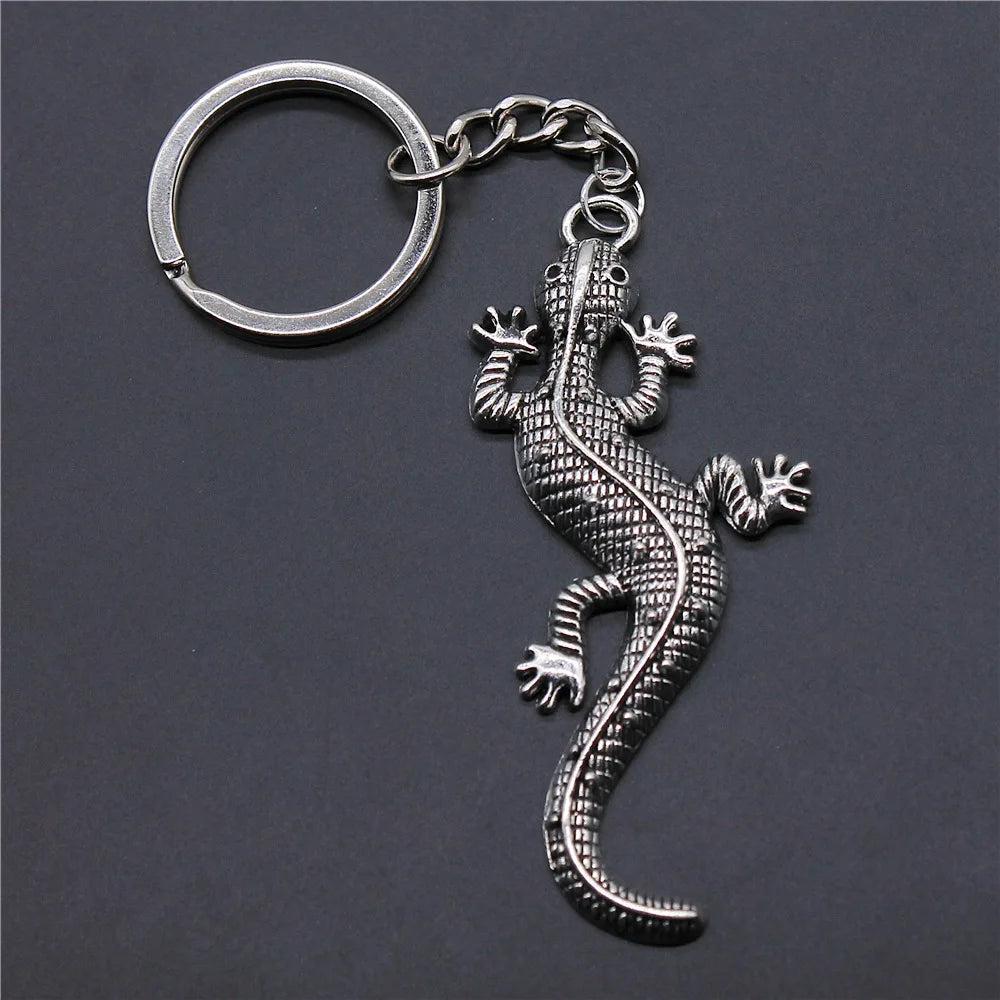 Gecko Lizard Pendant Keychain in Zinc Alloy