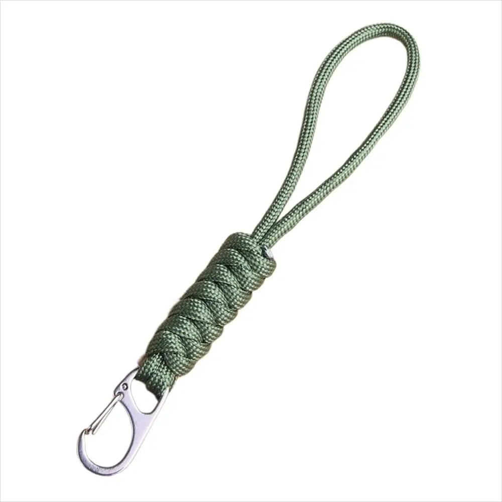 Snake Knot Paracord Keychain Outdoor Rope Handmade Braided Woven Keychain Metal Backpack Buckle Umbrella Rope Keyring