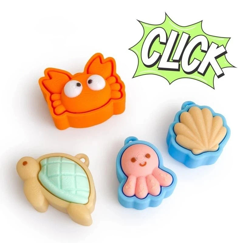Turtle Fidget Keychain with Clicker Shell