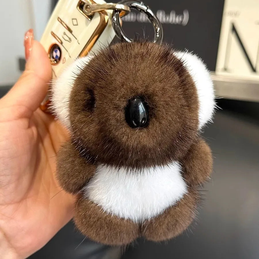 Koala Fur Bag Charm with Spring-Gate Ring