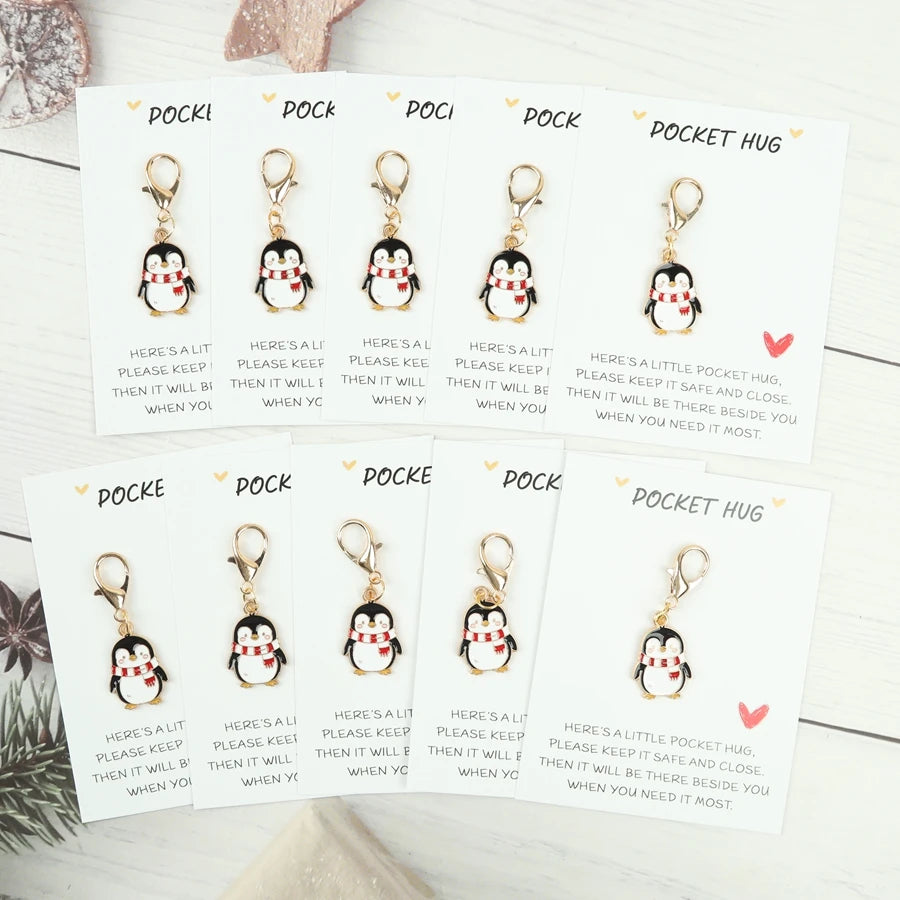 Penguin Keychain Gift Set with Greeting Cards