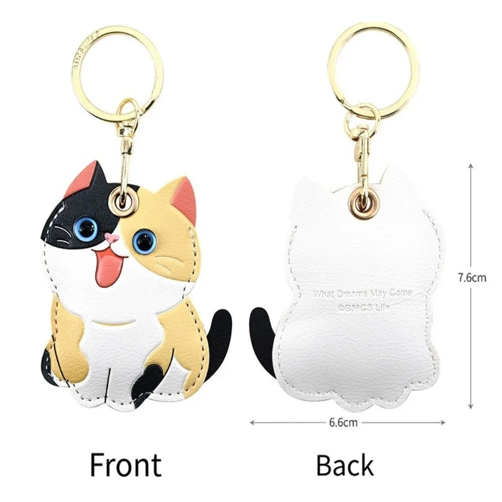 Cat Card Holder Keychain with Carabiner Clip