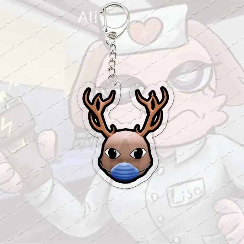 Animal-Themed Acrylic Keychain with Metal Hardware