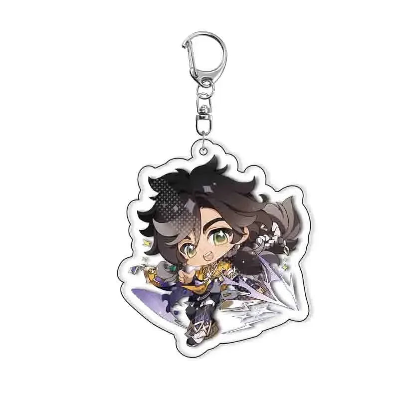 Acrylic Character Keychain with Silver-Plated Ring