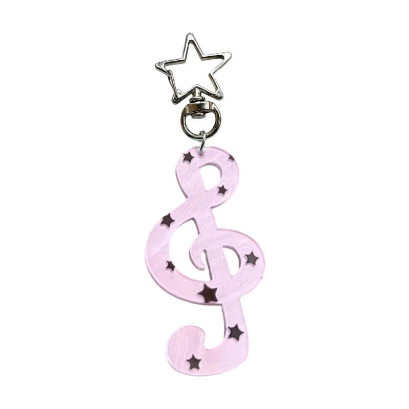 Modern  Keychain Featuring Music Note Lightweight Compact Everyday Accessory 55KA