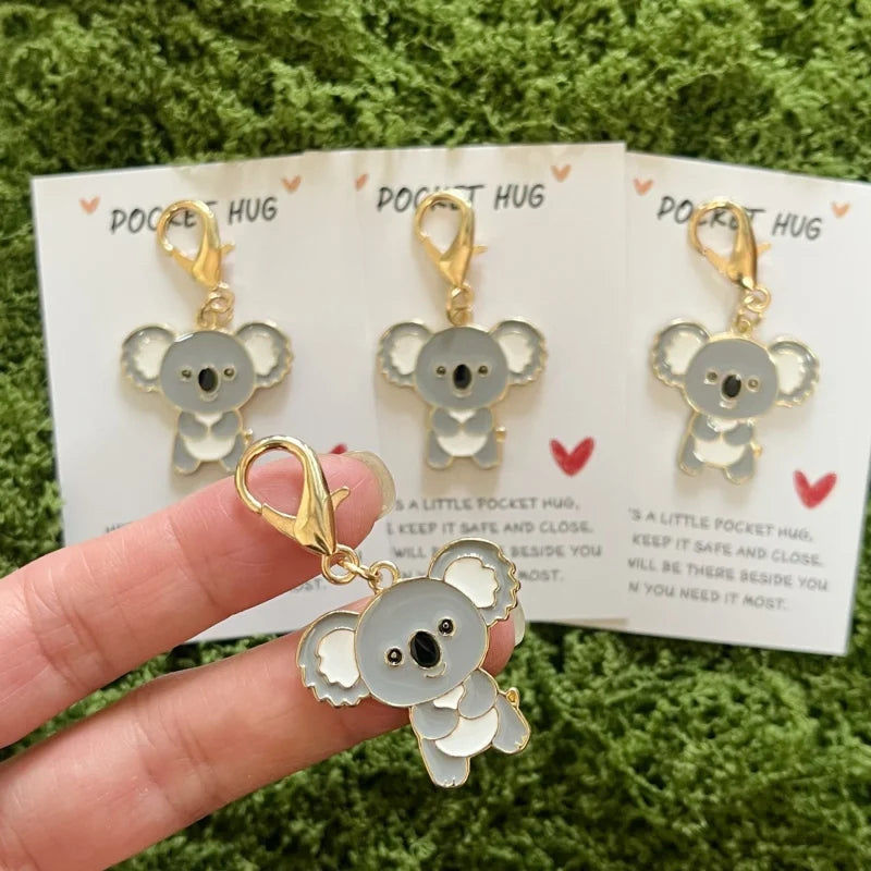 Koala Charm Keychain with Inspirational Hug Card