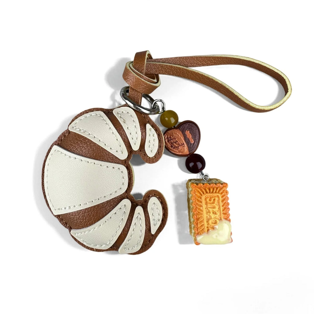 Two-Tone Croissant Pastry Bag Charm