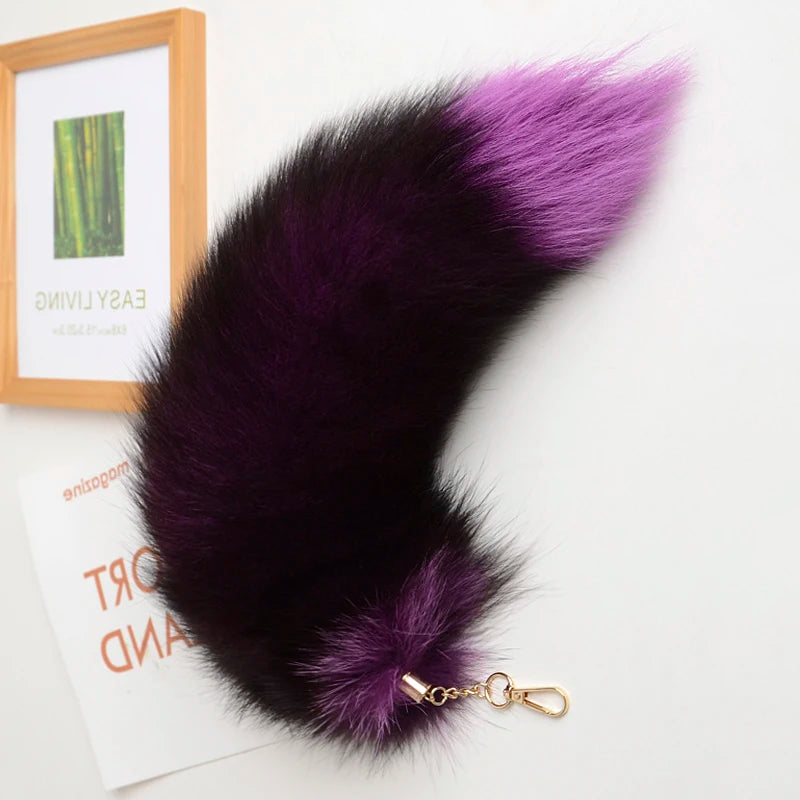 Fox Tail Keychain with Swivel Clasp