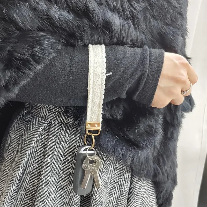Lace Wristlet Keychain with O-Ring Clasp