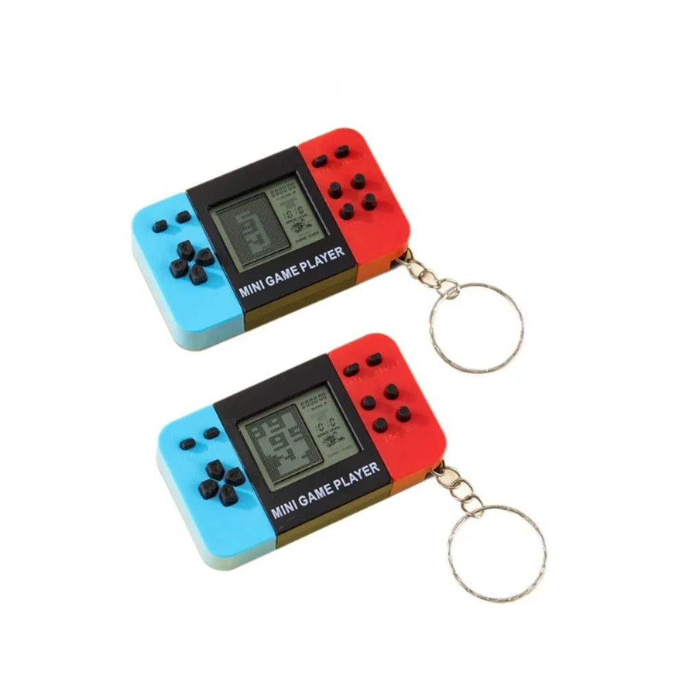 Mini Retro Game Console Keychain with Steel Buckle