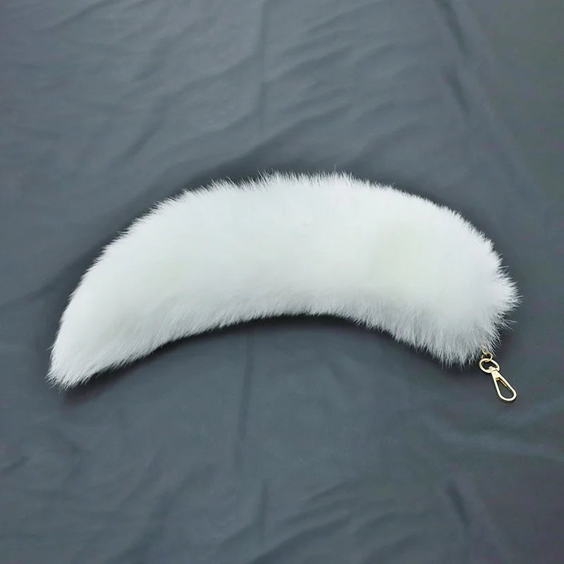 Fox Tail Keychain with Swivel Clasp