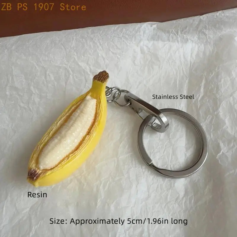 3D Banana Keychain with Clip Clasp