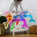 Liquid-Filled Dolphin Charm Keychain