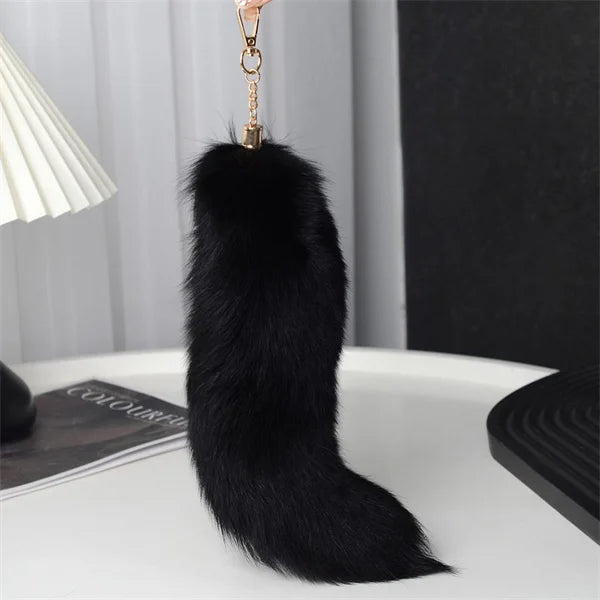Fox Tail Keychain with Swivel Clasp