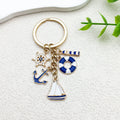 Nautical Charm Keychain in Gold-Tone Alloy
