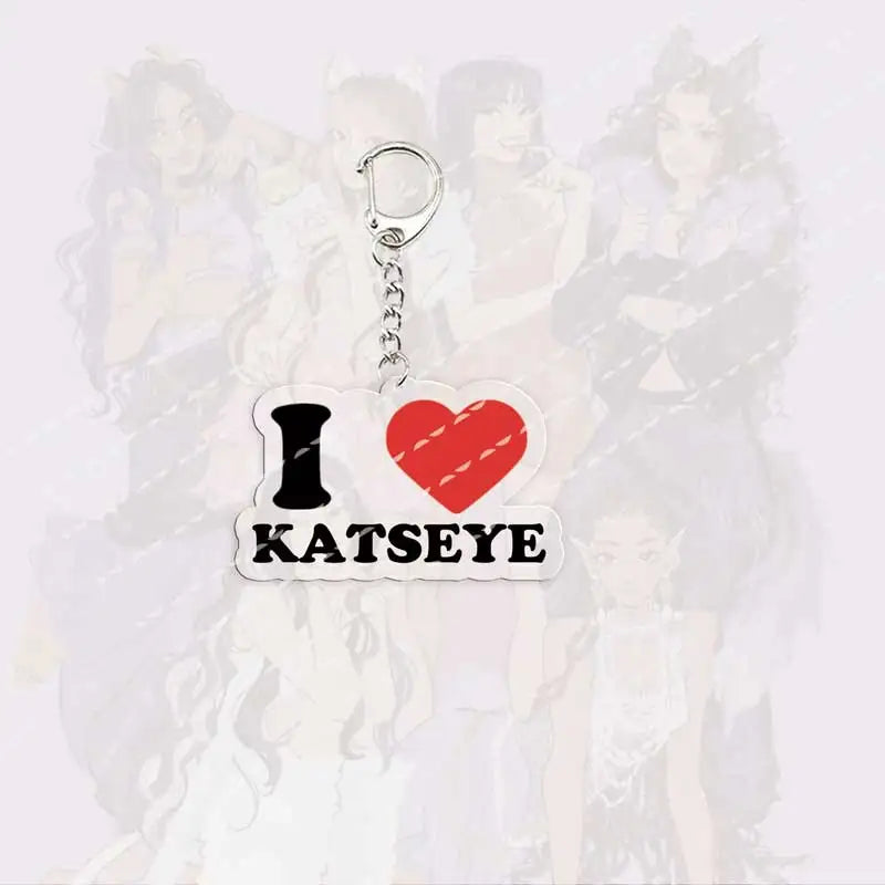 Cool K-pop Katseye Keychain Accessories Charms Acrylic Cute Daniela  Lara Megan Manon Sophia Yoonchae Keyrings Fans Freinds Gift