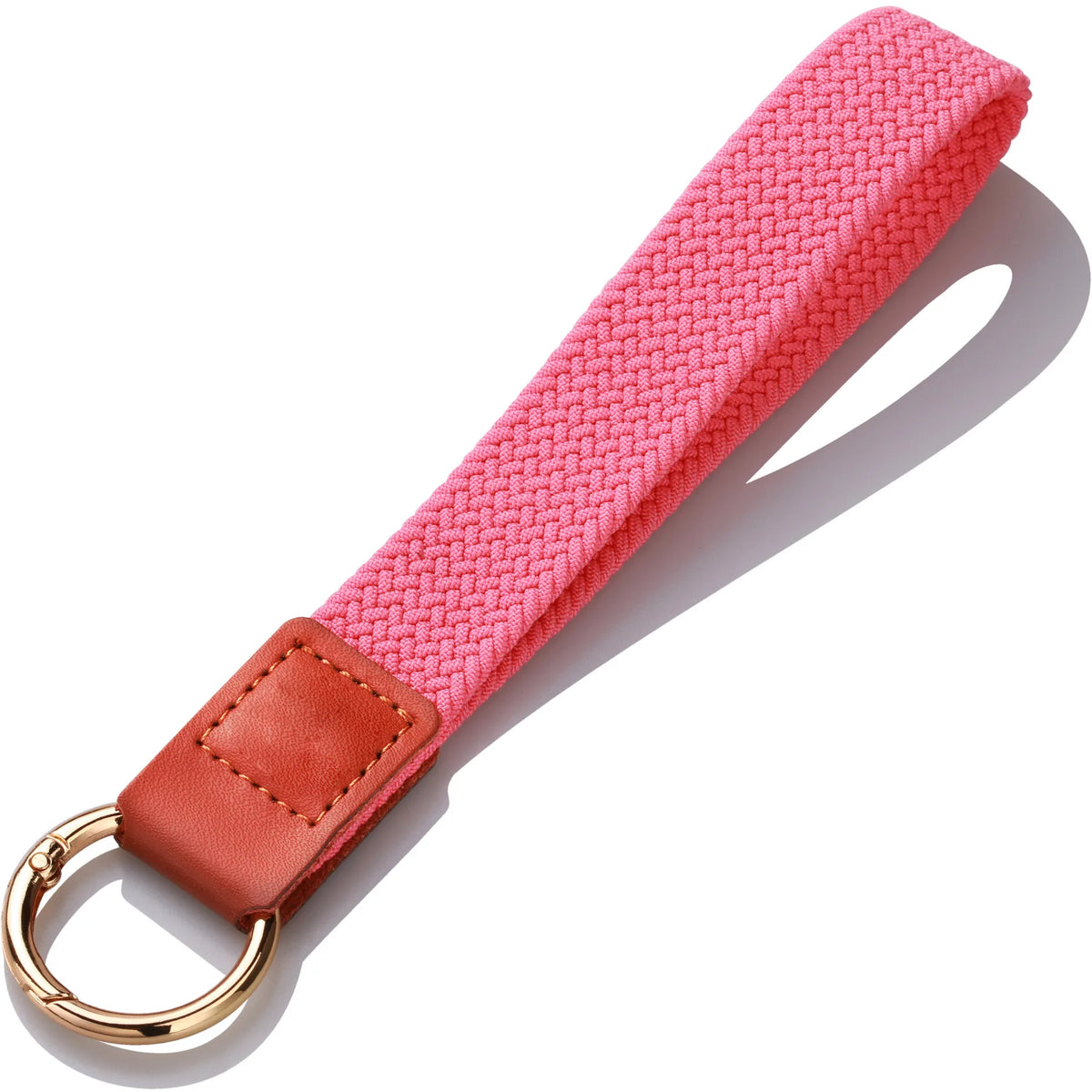Braided Elastic Wristlet Keychain with Split Ring