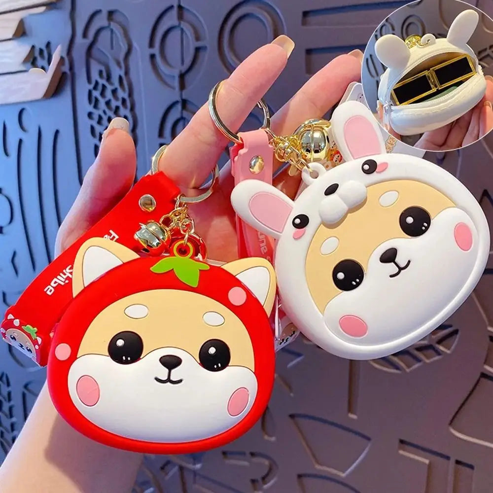 Shiba Inu Face Coin Purse Keychain