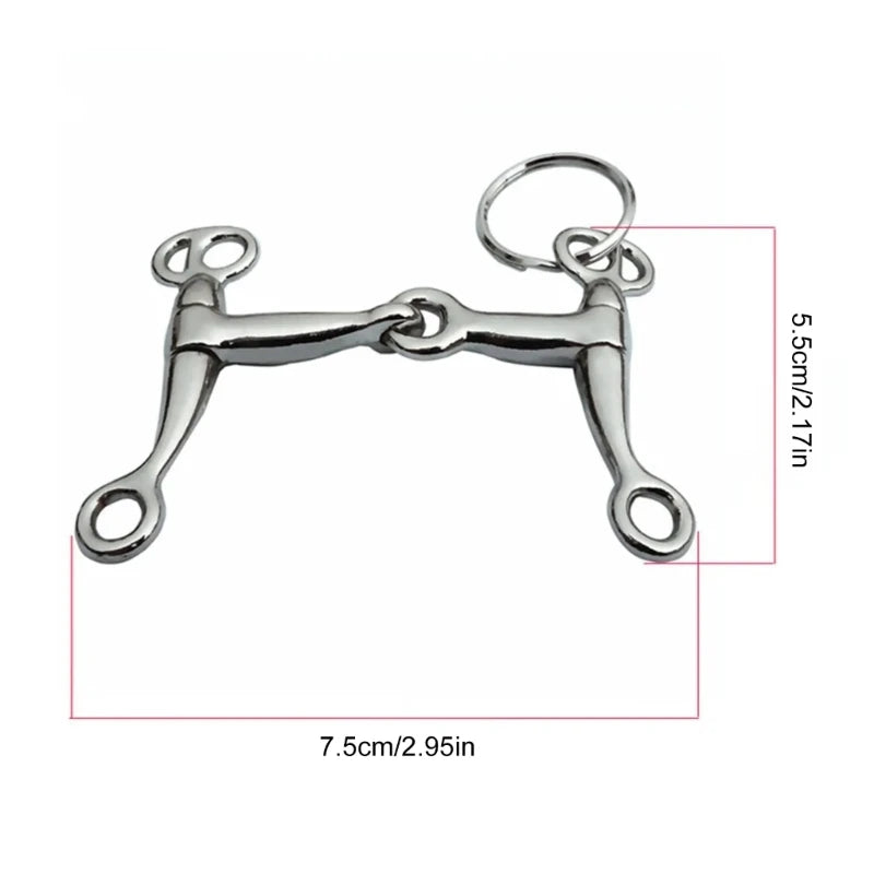 Snaffle Bit Keychain in Silver-Tone Alloy