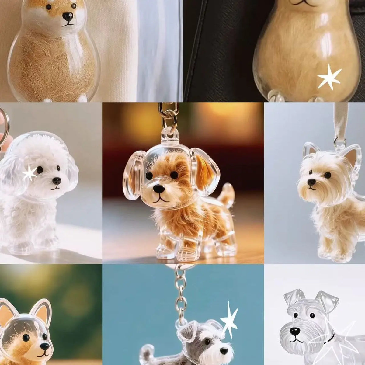 Pet Fur Keepsake Keychain with Carabiner Clasp