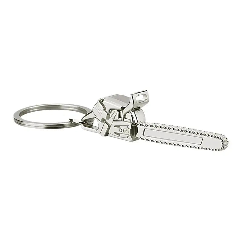 Miniature Chainsaw Keychain in Polished Chrome