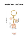 Blossom Flower Metal Bag Charm Keychain