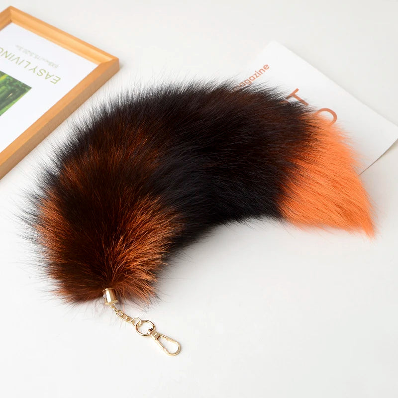 Fox Tail Keychain with Swivel Clasp