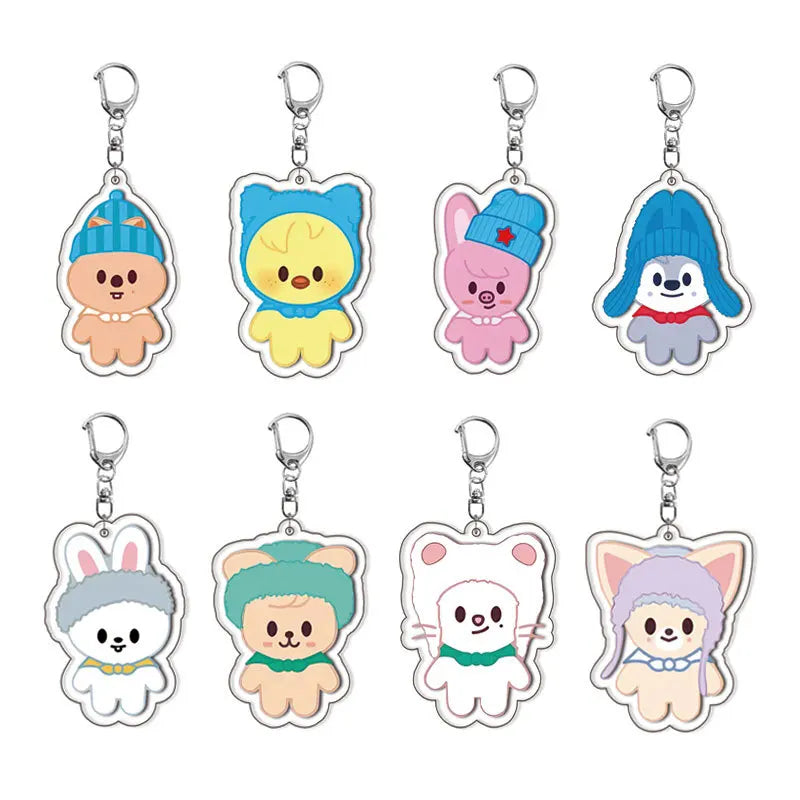 Acrylic Keychain Cute Animals Hanging Pendant Backpack Charm Ornament Decorative Accessories Merchandise Fans Collection Goods