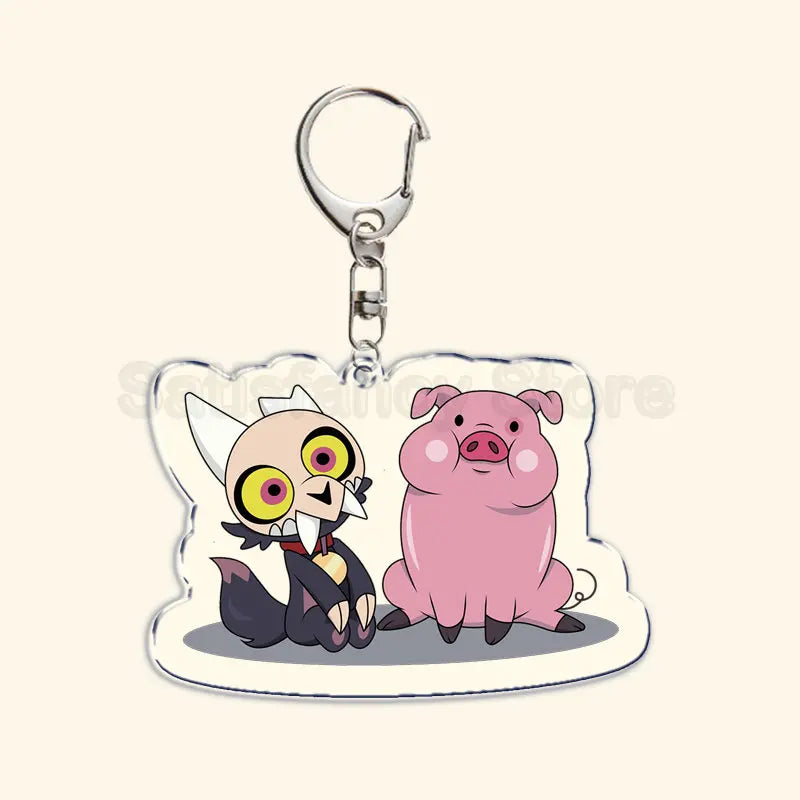 Printed Acrylic Character Keychain with Metal Clasp
