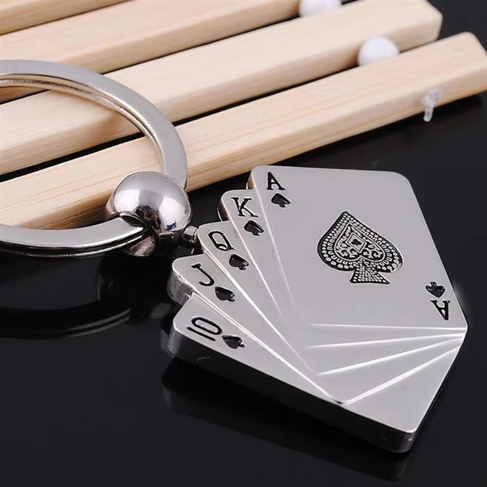 Playing Cards Poker Charm Keychain