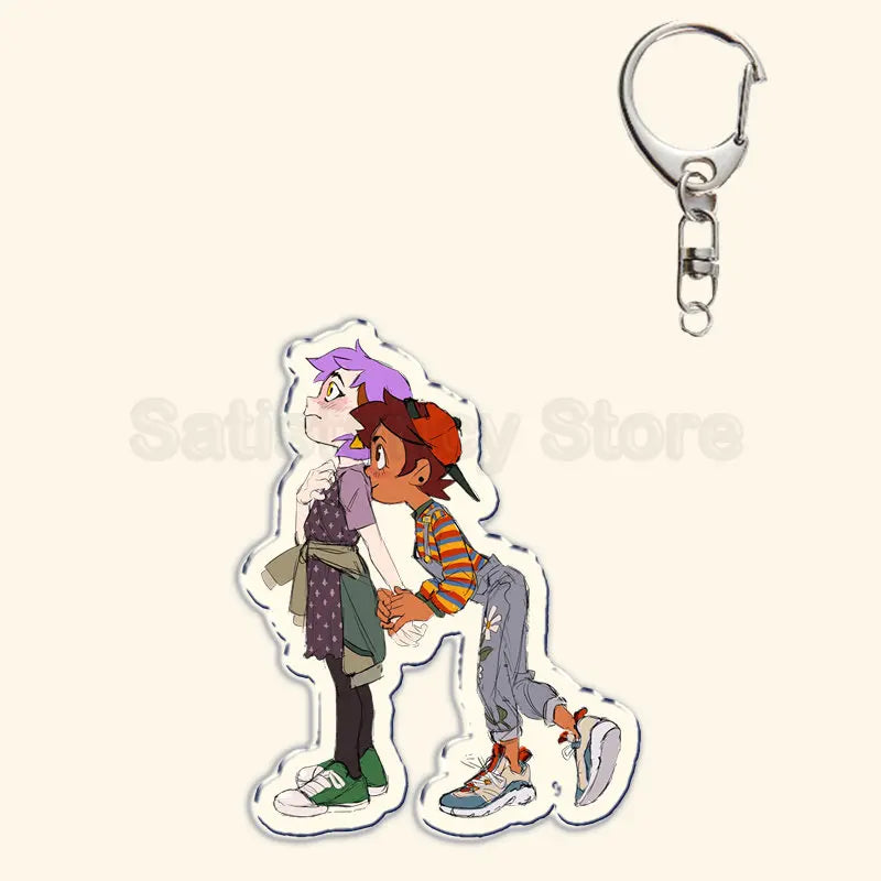 Printed Acrylic Character Keychain with Metal Clasp