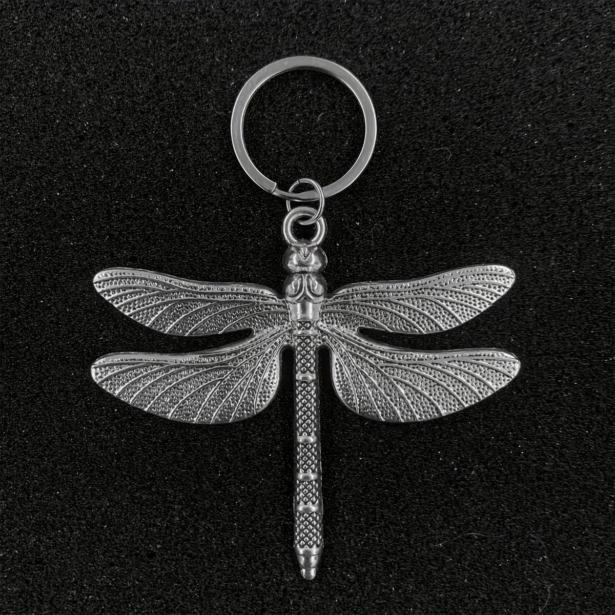 Dragonfly Keychain with Antique Silver Finish