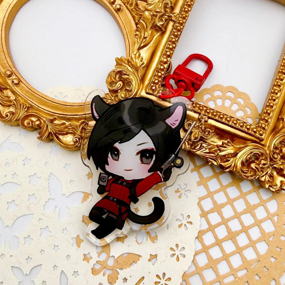 Acrylic Anime Charm Keychain with Zinc Alloy Clip
