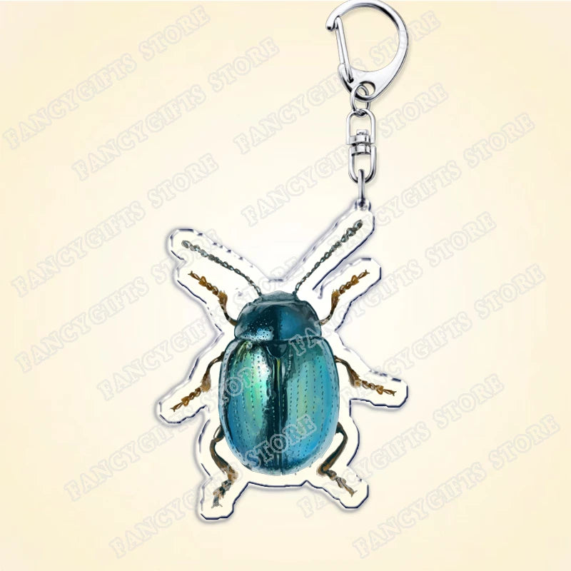 Beetle Acrylic Keychain with Lobster Clasp