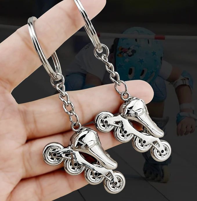 Metal Skating Shoe Keychain