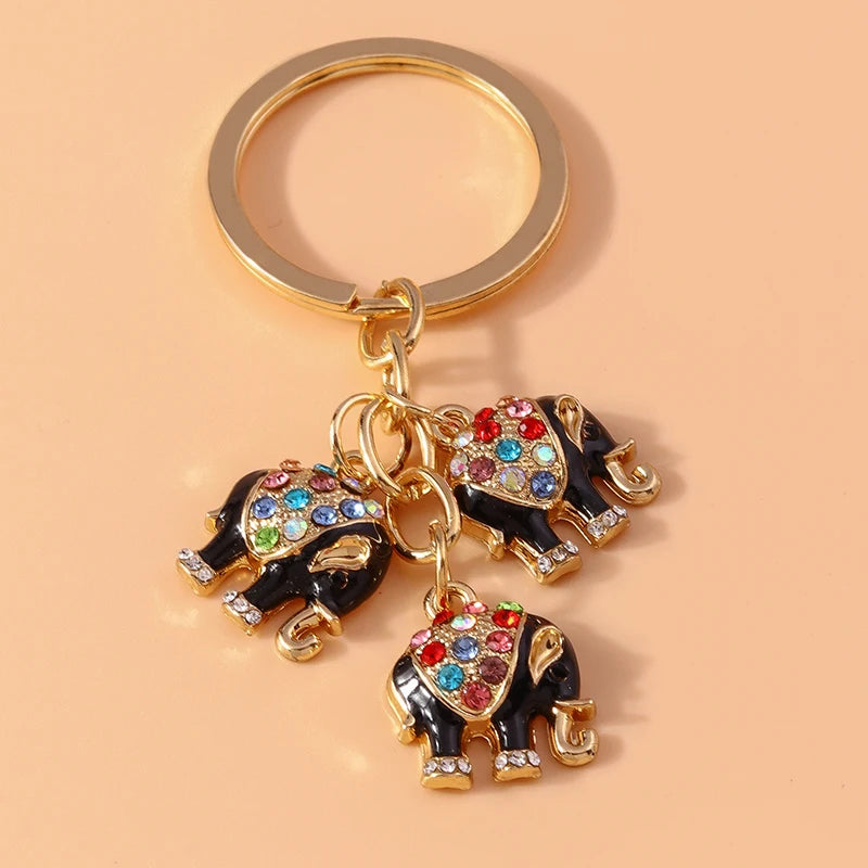 Enamel Ladybug Keychain with Silver-Tone Ring