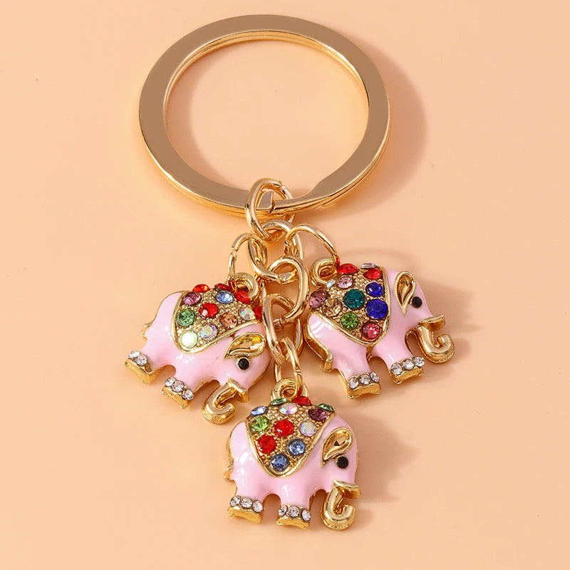 Enamel Ladybug Keychain with Silver-Tone Ring
