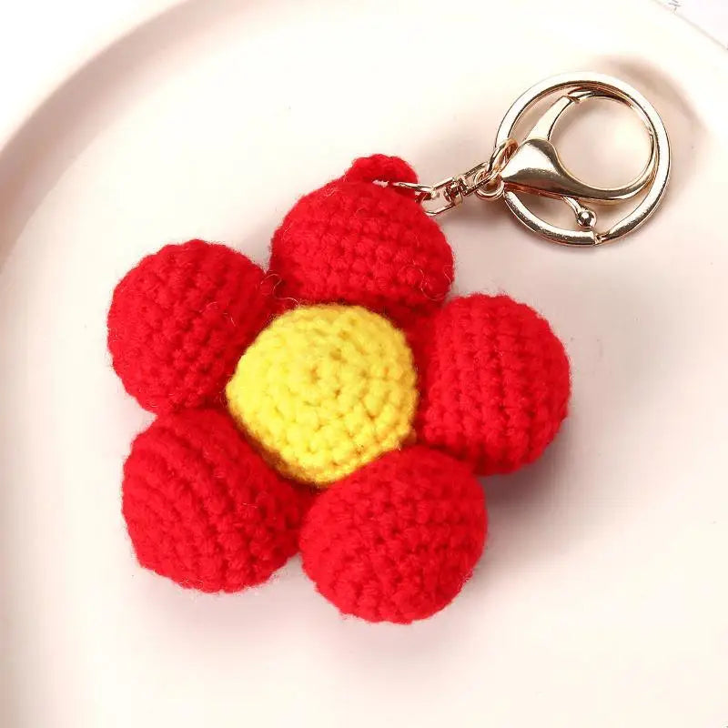 Handmade Crochet Flower Keychain