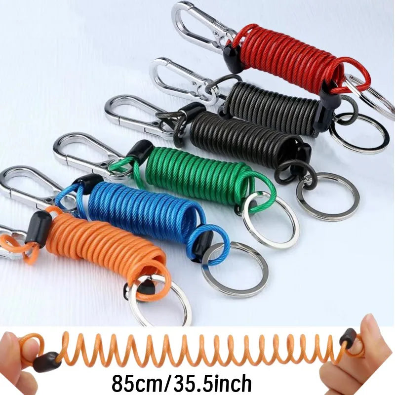 Retractable Coiled Keychain with Steel Core